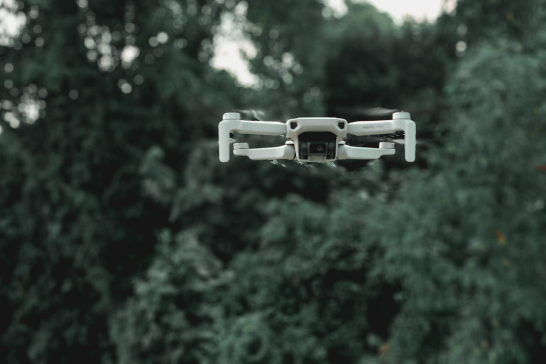 drone joka kuvaa taimikkoa